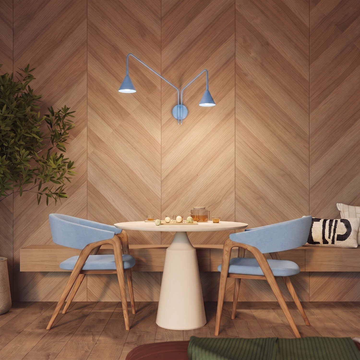 Wall Lamp Nox 2 Azure with Switch Wall Lamp Nox 2 Azure With Switch