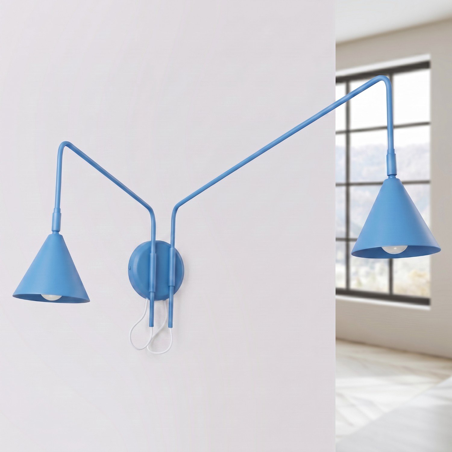 Wall Lamp Nox 2 Azure with Switch Wall Lamp Nox 2 Azure With Switch