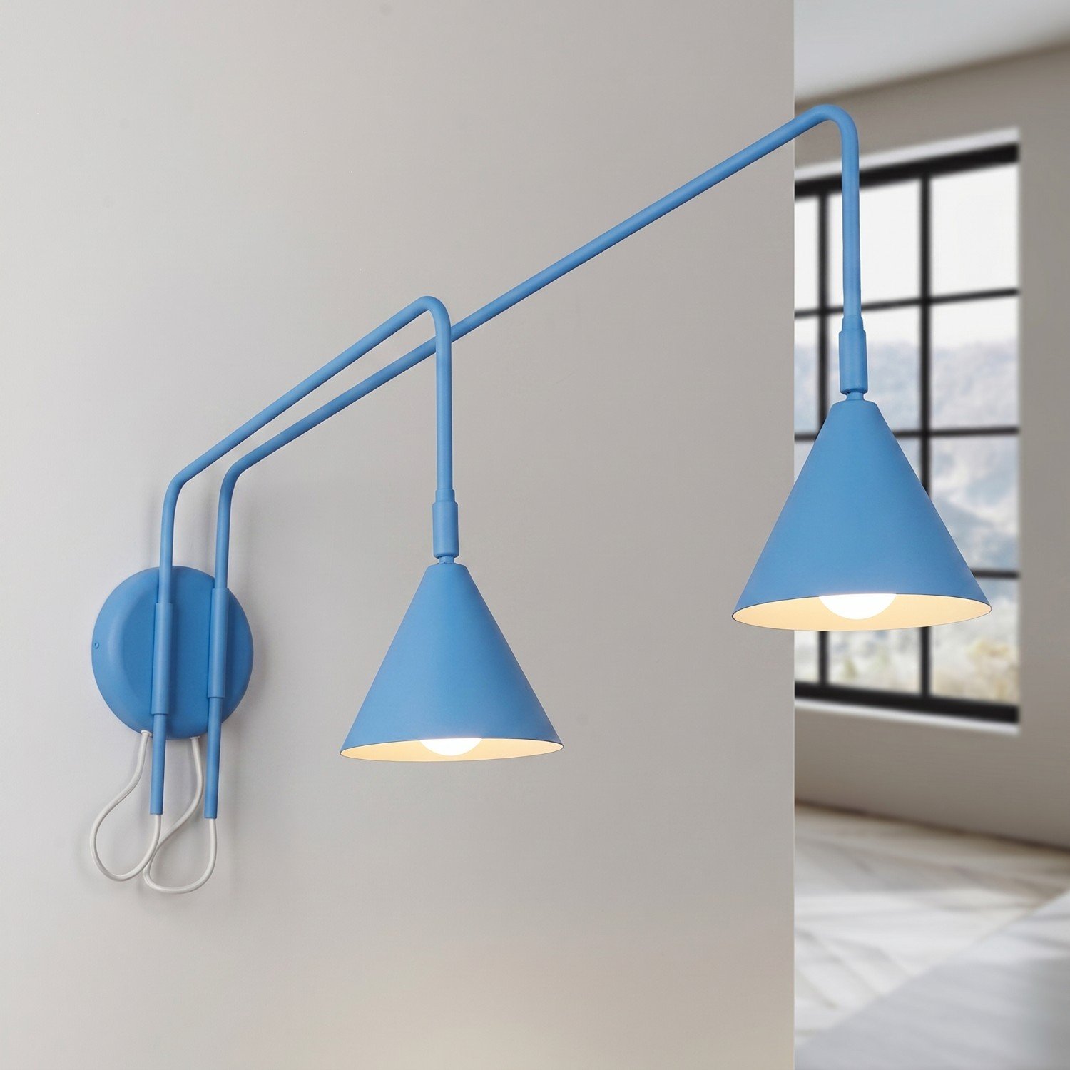 Wall Lamp Nox 2 Azure with Switch Wall Lamp Nox 2 Azure With Switch