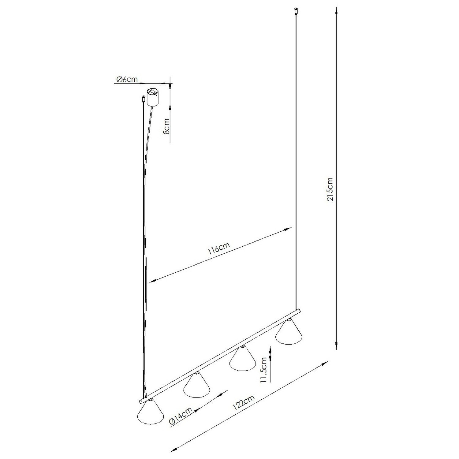 Chandelier Nox 4L Azure Chandelier Nox 4l Azure