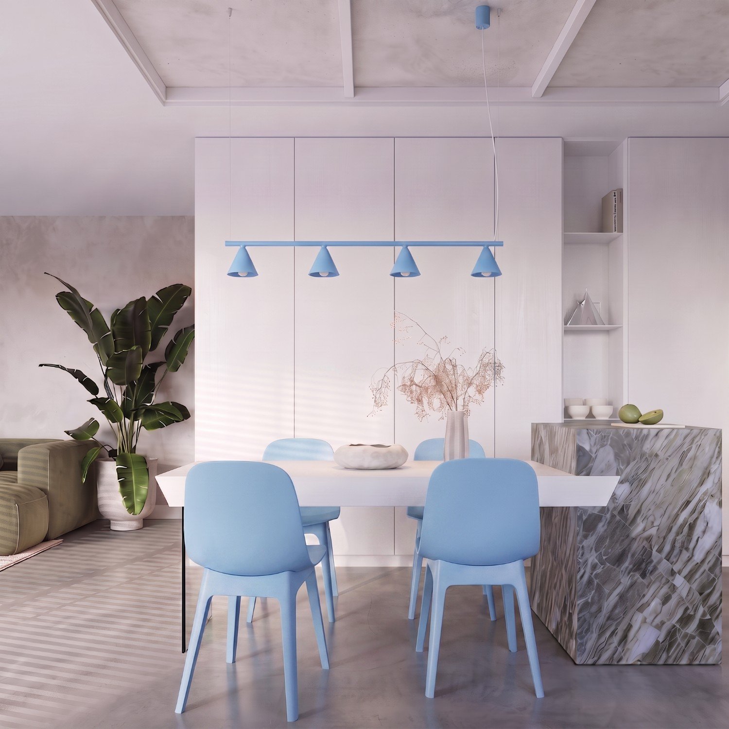 Chandelier Nox 4L Azure Chandelier Nox 4l Azure